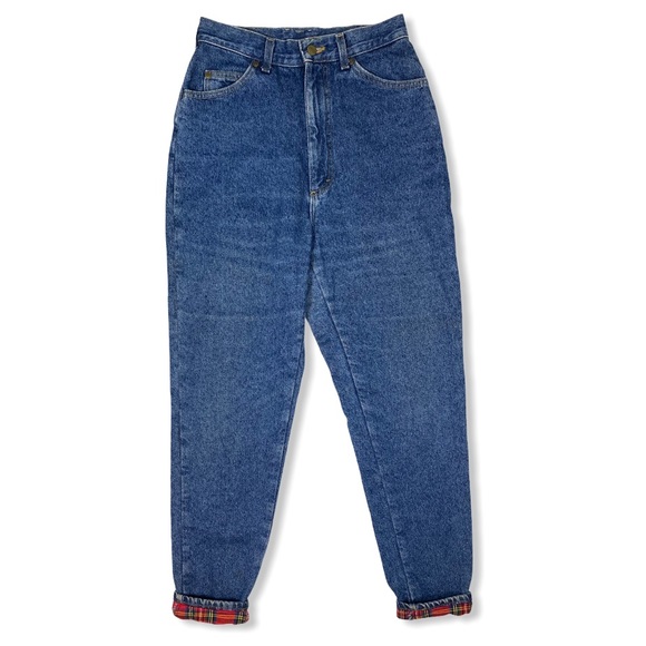 Ll Bean Vintage Flannel Lined Mom Jeans 